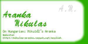 aranka mikulas business card